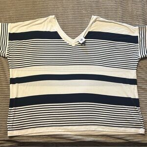 Striped V-Neck Women's Top